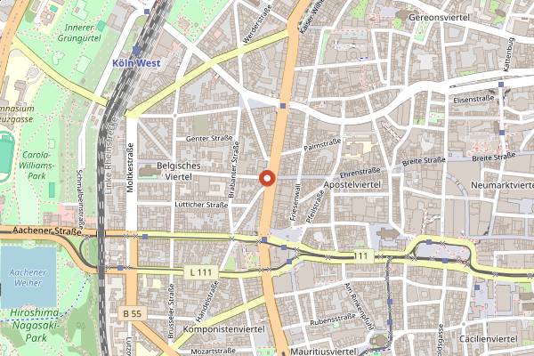 Map showing Spirits Bar in Cologne