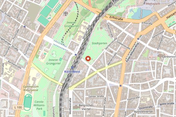 Map showing Stadtgarten Open-Air Bar in Cologne