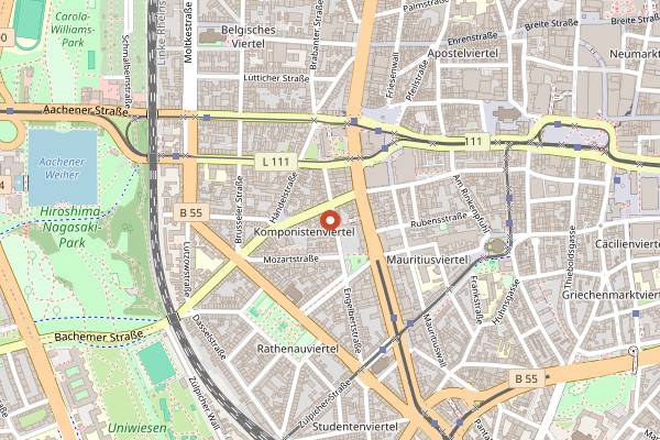 Map showing CraftBeer Corner Coeln in Cologne