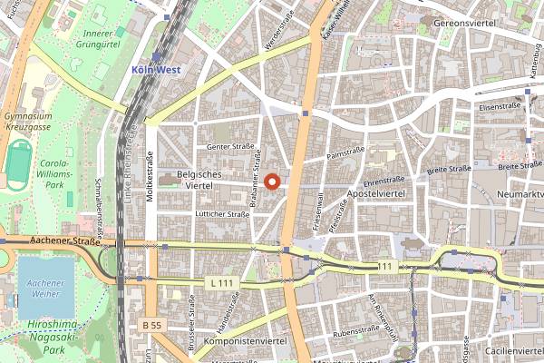 Map showing Cafe Buur in Cologne
