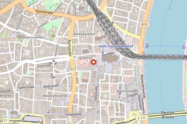 Map showing Cafe Reichard in Cologne