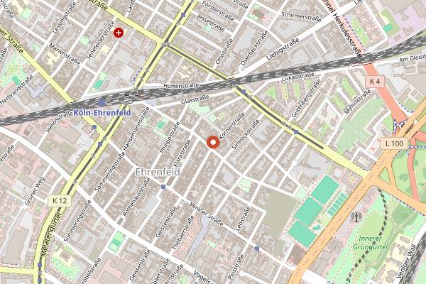 Map showing Cafe Sehnsucht in Cologne