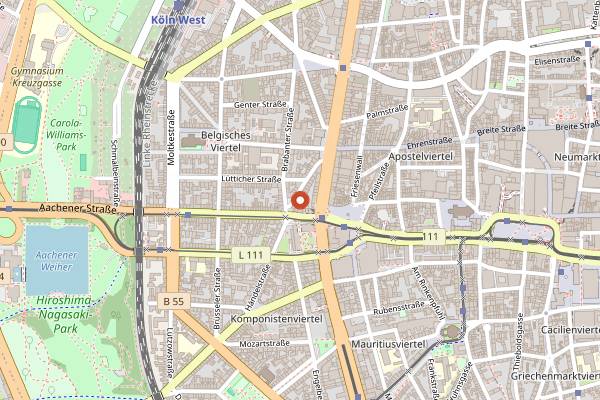 Map showing Café Caprista in Cologne