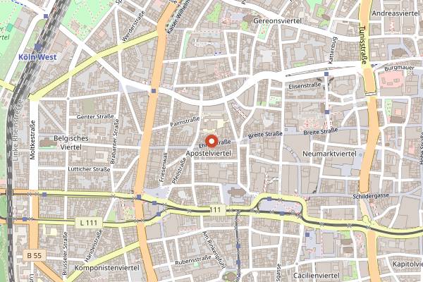 Map showing Kolns Roastery in Cologne
