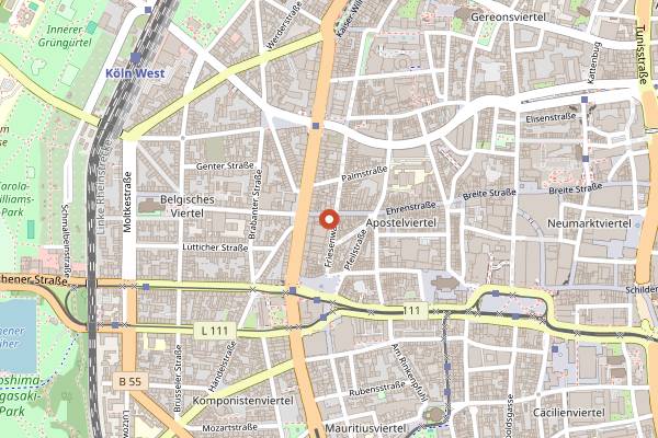 Map showing Backerei Zimmermann (Kosher) in Cologne