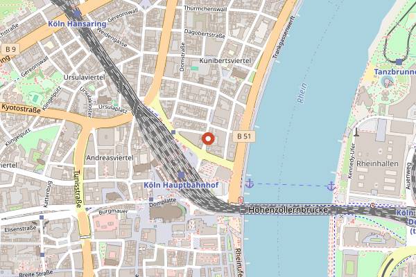 Map showing Maximilian Lorenz in Cologne