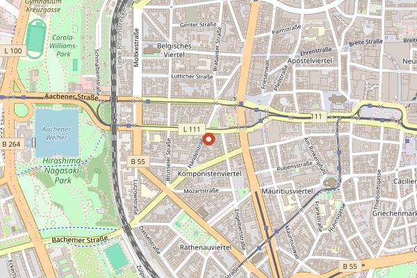Map showing Onda in Cologne