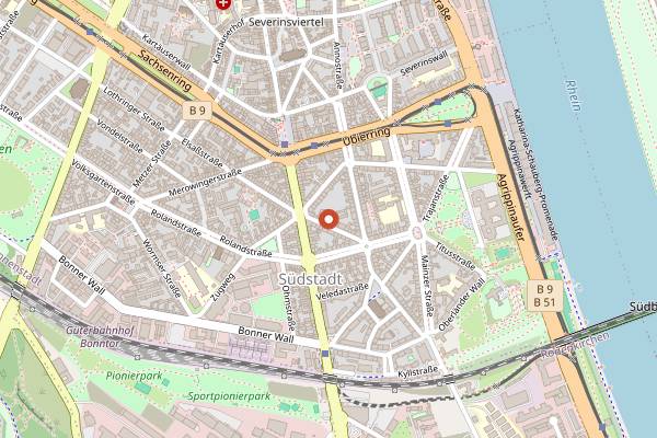 Map showing Pottkind in Cologne