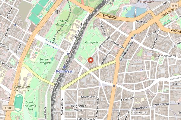 Map showing Restaurant Acht in Cologne
