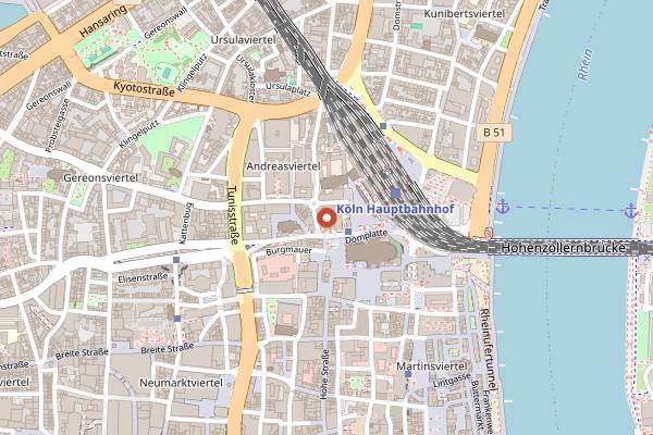 Map showing taku in Cologne