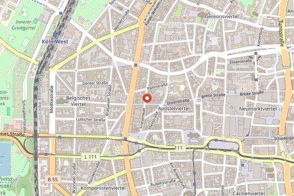 Map showing Bar Rix Natural Wine in Cologne