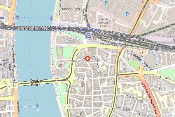 Map showing Lommerzheim in Cologne
