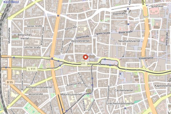 Map showing Wochenmarkt an St Aposteln in Cologne