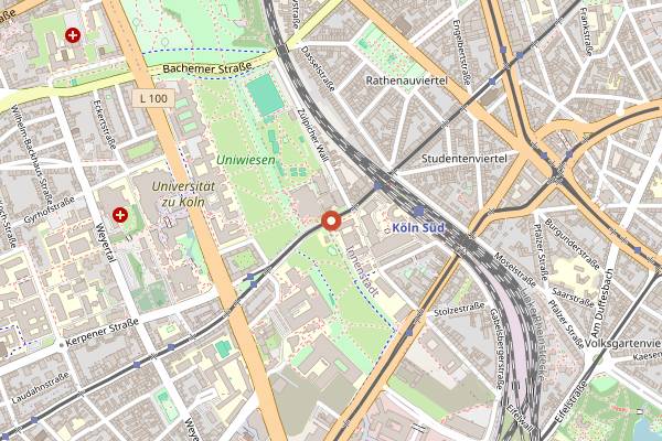 Map showing Der Stiefel in Cologne