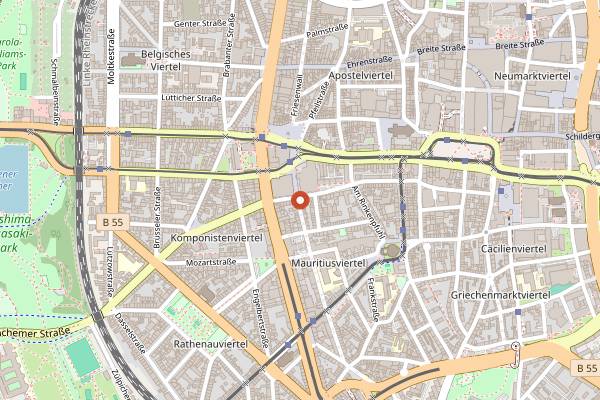 Map showing Ex-Corner in Cologne