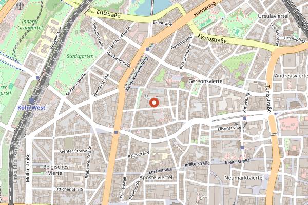 Map showing Monkey Bar Cologne in Cologne