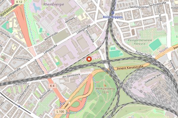Map showing Odonien in Cologne