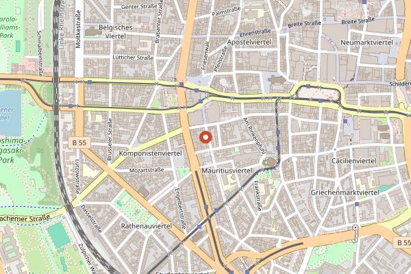 Map showing Schampanja in Cologne
