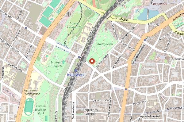 Map showing Stadtgarten in Cologne