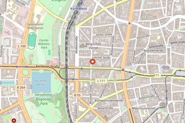 Map showing Belgischer Hof in Cologne