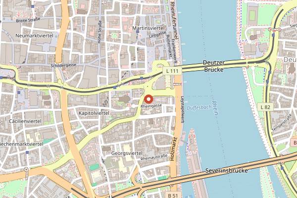 Map showing Brauerei zur Malzmühle in Cologne