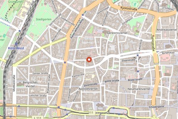 Map showing Brauerei Päffgen in Cologne
