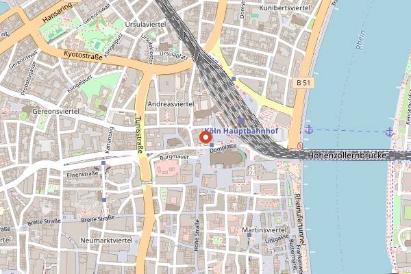 Map showing Gaffel am Dom in Cologne