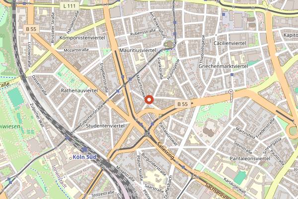 Map showing Haus Töller in Cologne