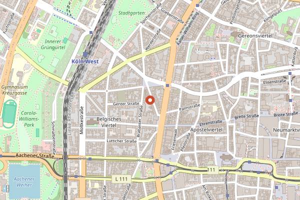Map showing Nennillo in Cologne