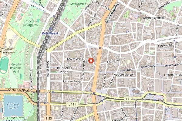 Map showing Shanghai Küche in Cologne