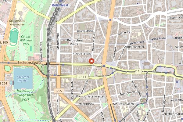 Map showing Tanoshii in Cologne