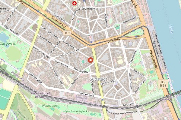 Map showing Epicerie Boucherie in Cologne
