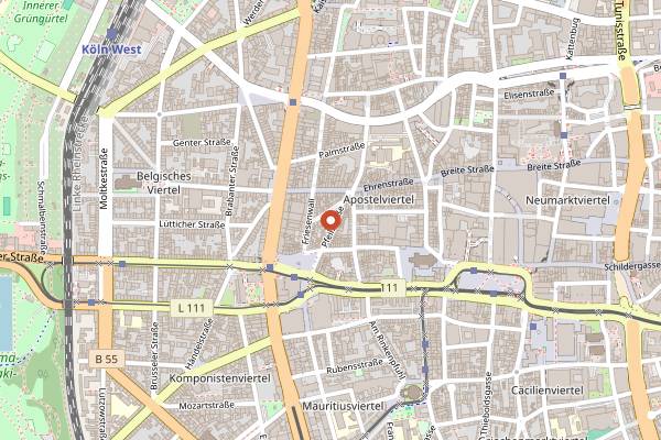 Map showing HENNE.Weinbar in Cologne