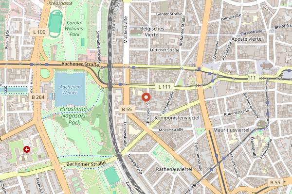 Map showing Onda Natural Wine Bar in Cologne