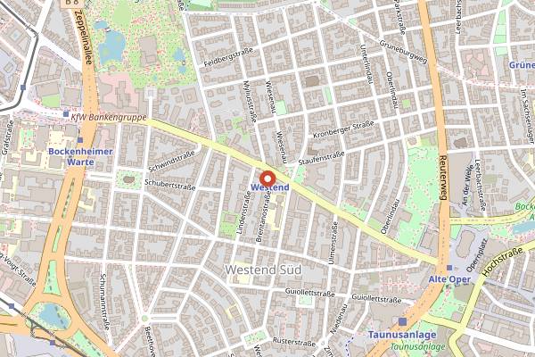 Map showing Café Laumer in Frankfurt