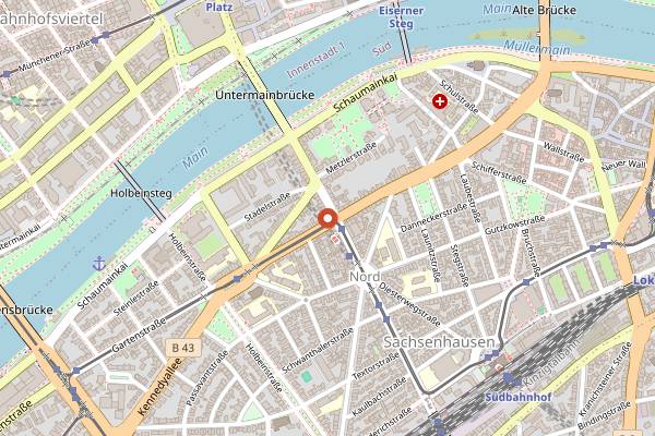 Map showing Huck's Favorite Place in Frankfurt