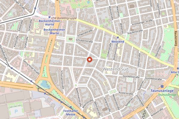 Map showing Liebesbrot in Frankfurt
