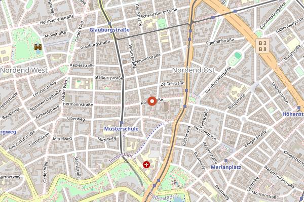 Map showing Vogelsbergbäcker in Frankfurt