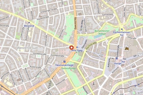 Map showing Chinaski in Frankfurt