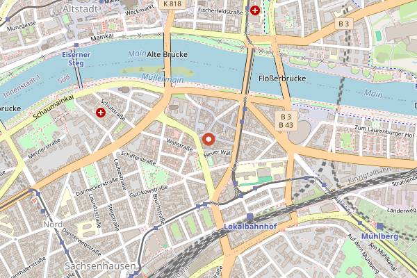 Map showing Klapper 33 in Frankfurt