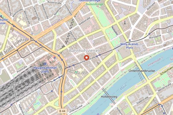 Map showing Plank in Frankfurt