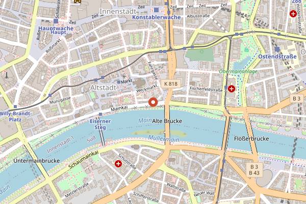 Map showing Rote Bar in Frankfurt