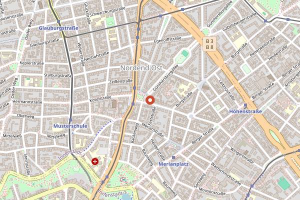 Map showing Harvey's in Frankfurt