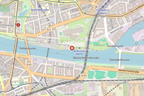 Map showing OOSTEN Realwirtschaft am Main in Frankfurt