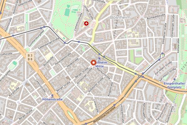 Map showing Baguette Jeanette in Frankfurt