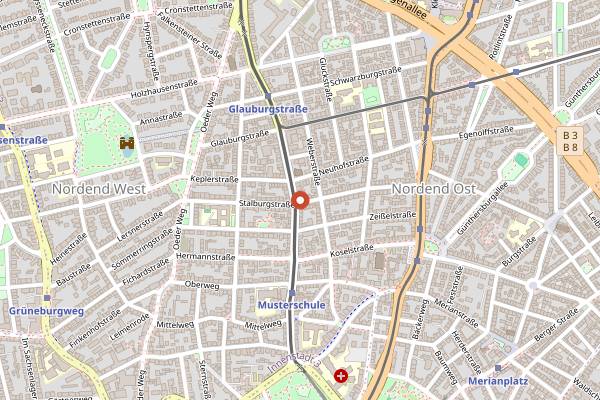 Map showing Eis Christina in Frankfurt