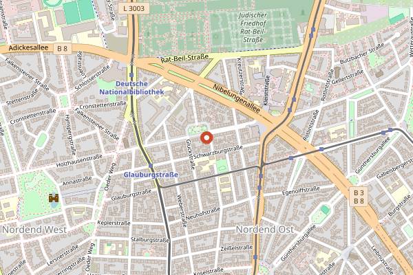 Map showing Café Größenwahn in Frankfurt
