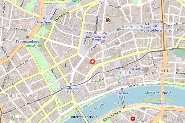 Map showing Café Karin in Frankfurt