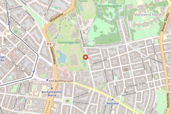 Map showing Café Siesmayer in Frankfurt