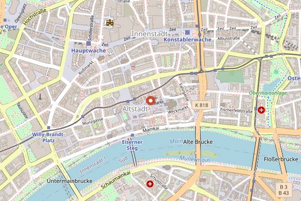 Map showing Hoppenworth & Ploch Café Altstadt in Frankfurt